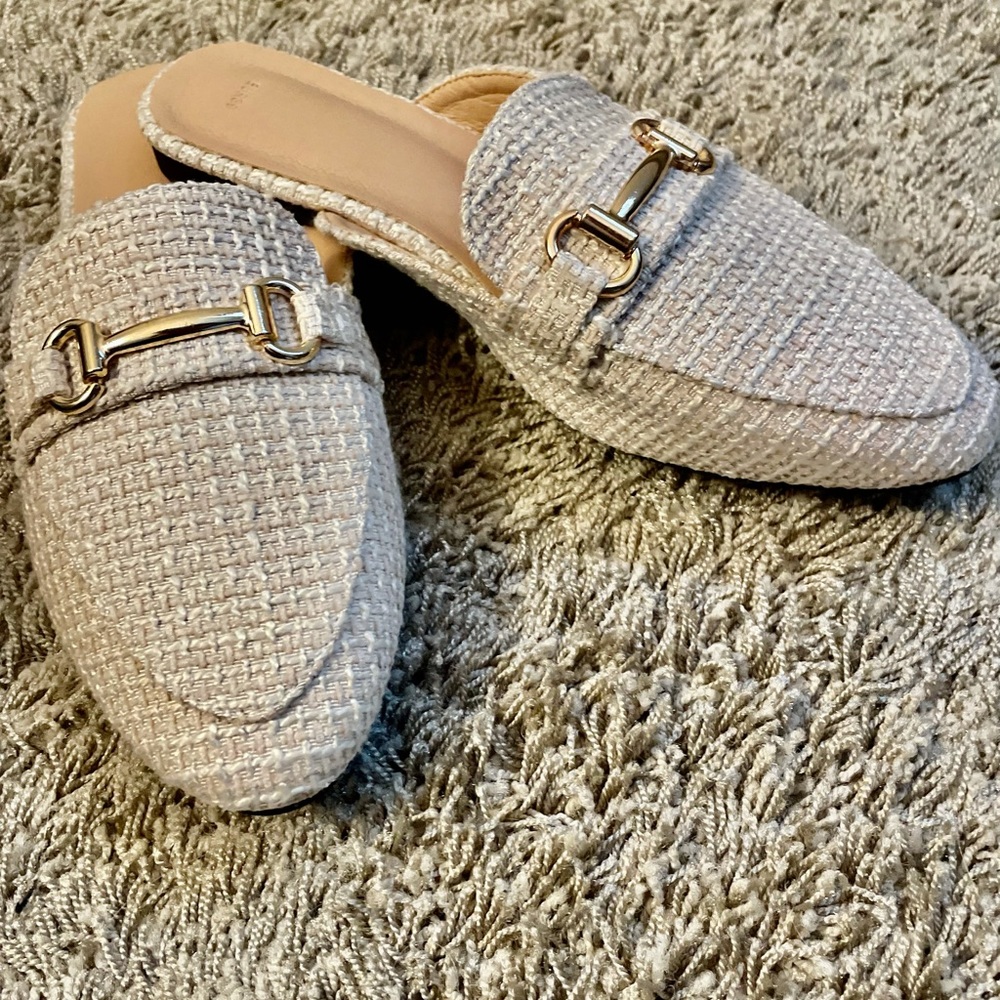 Flats Mules Cream - size 8